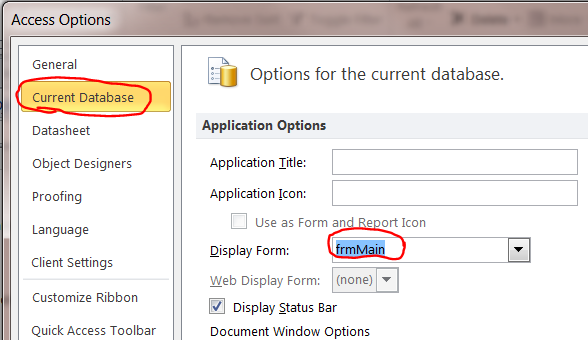 select display form