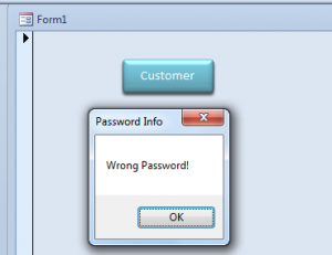 wrong password