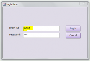 login form