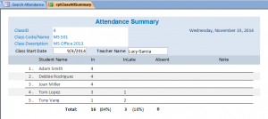 att summary by class