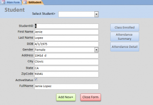 student form