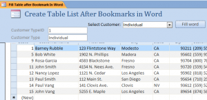 create table after bookmark