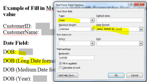 format on field