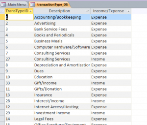 transaction list