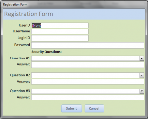 registration form