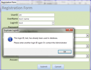 registration form duplicate