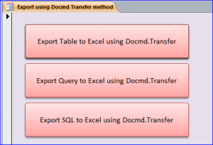 transfer to excel