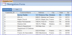 Navigation form