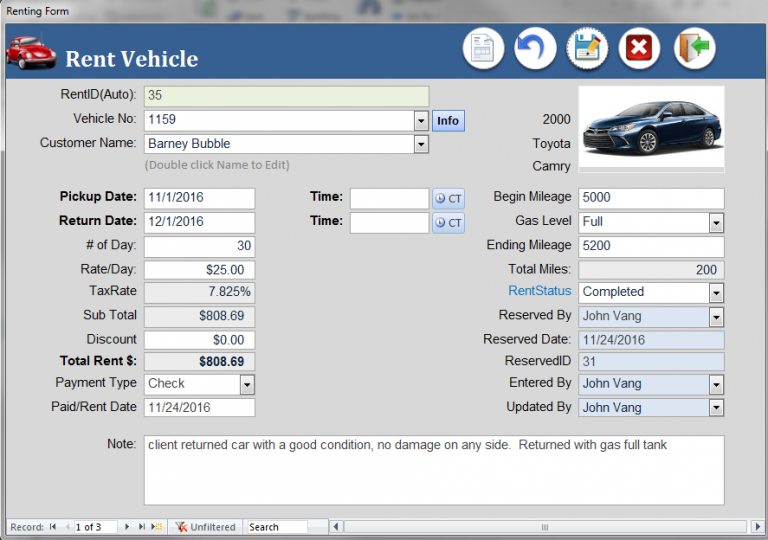 MS Access: Car Rental Database – iAccessWorld.com